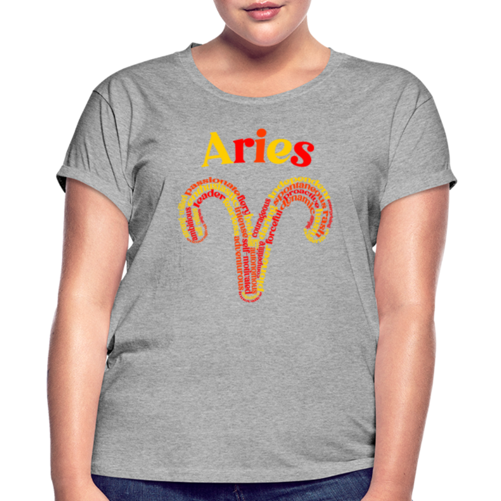 Women's Power Words Aries Relaxed Fit T-Shirt - heather gray