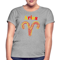 Thumbnail for Women's Power Words Aries Relaxed Fit T-Shirt - heather gray