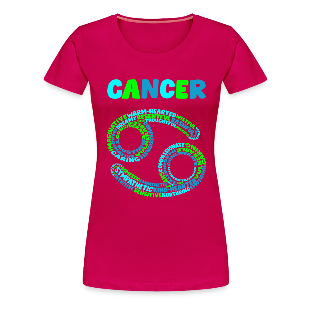 Women's Power Words Cancer Premium T-Shirt - dark pink