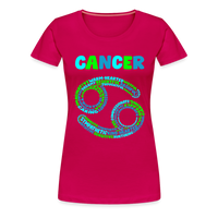 Thumbnail for Women's Power Words Cancer Premium T-Shirt - dark pink