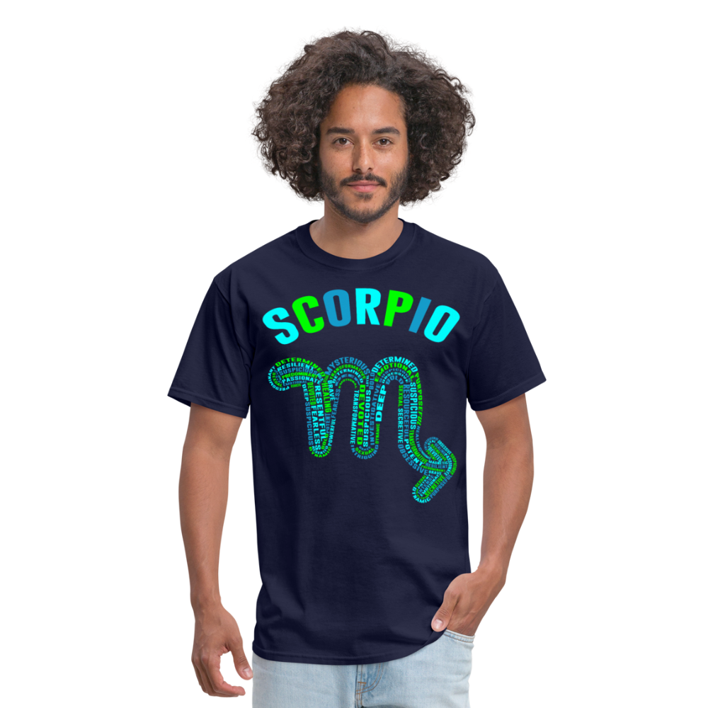 Men's Power Words Scorpio Classic T-Shirt - navy