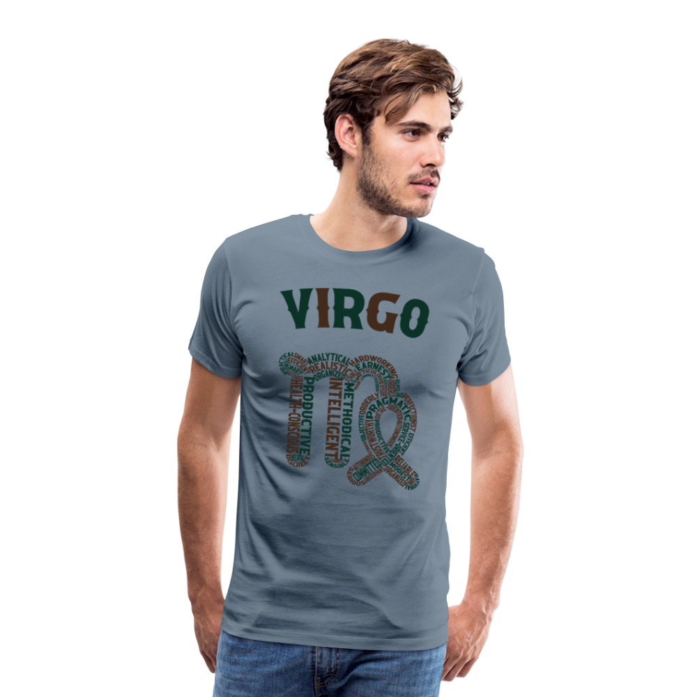 Men's Power Words Virgo Premium T-Shirt - steel blue