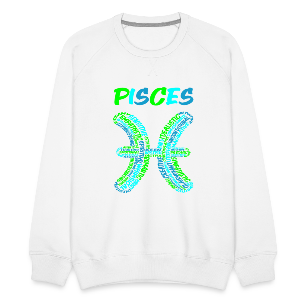 Men's Power Words Pisces Premium Sweatshirt - white