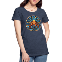 Thumbnail for Women’s Mosaic Cancer Premium T-Shirt - heather blue