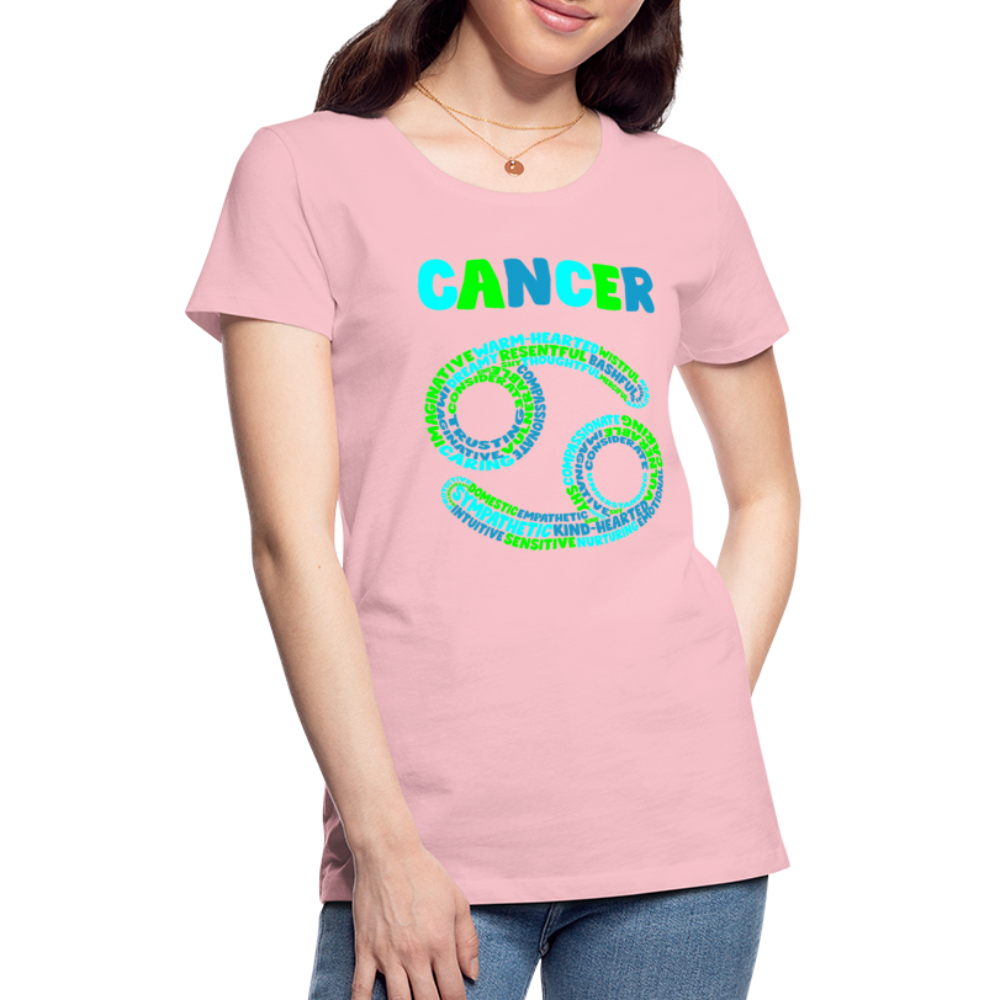 Women's Power Words Cancer Premium T-Shirt - pink