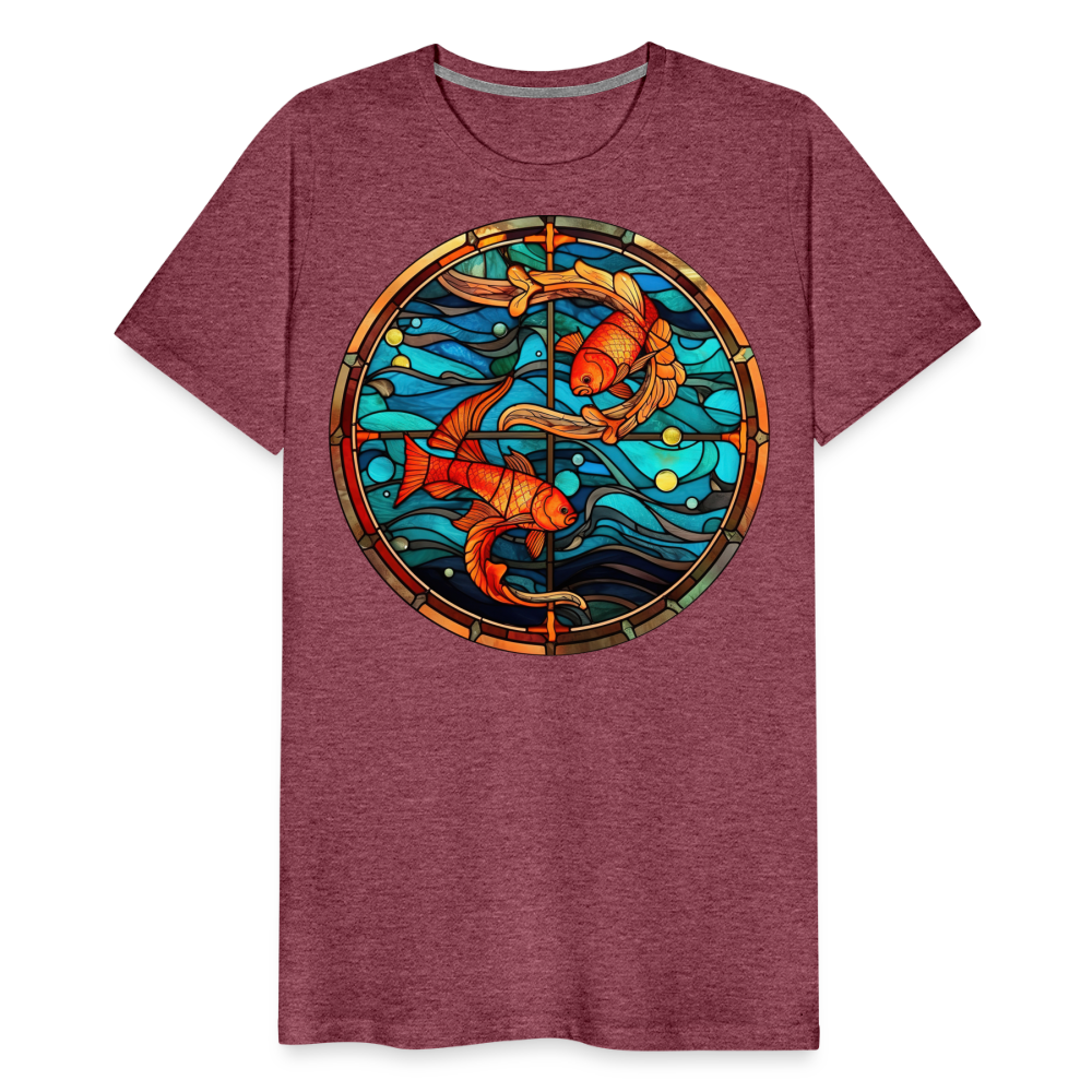 Men's Mosaic Pisces Premium T-Shirt - heather burgundy