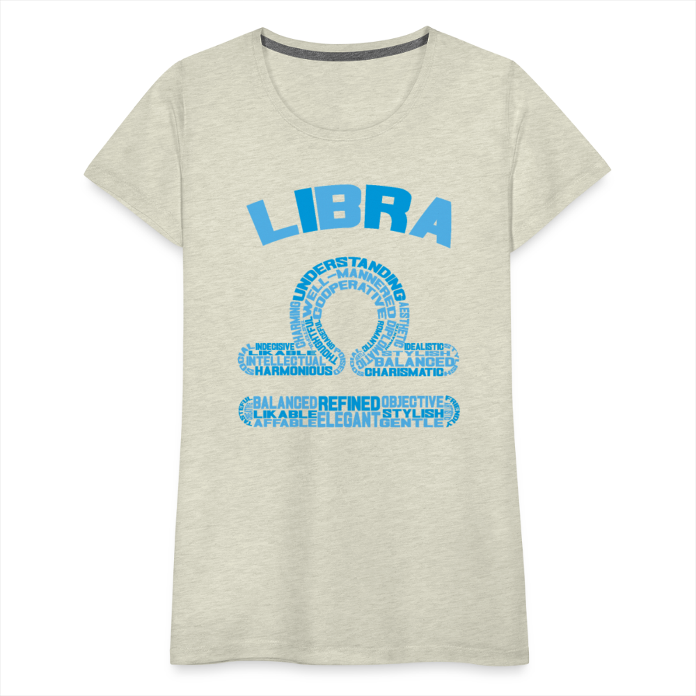 Women's Power Words Libra Premium T-Shirt - heather oatmeal