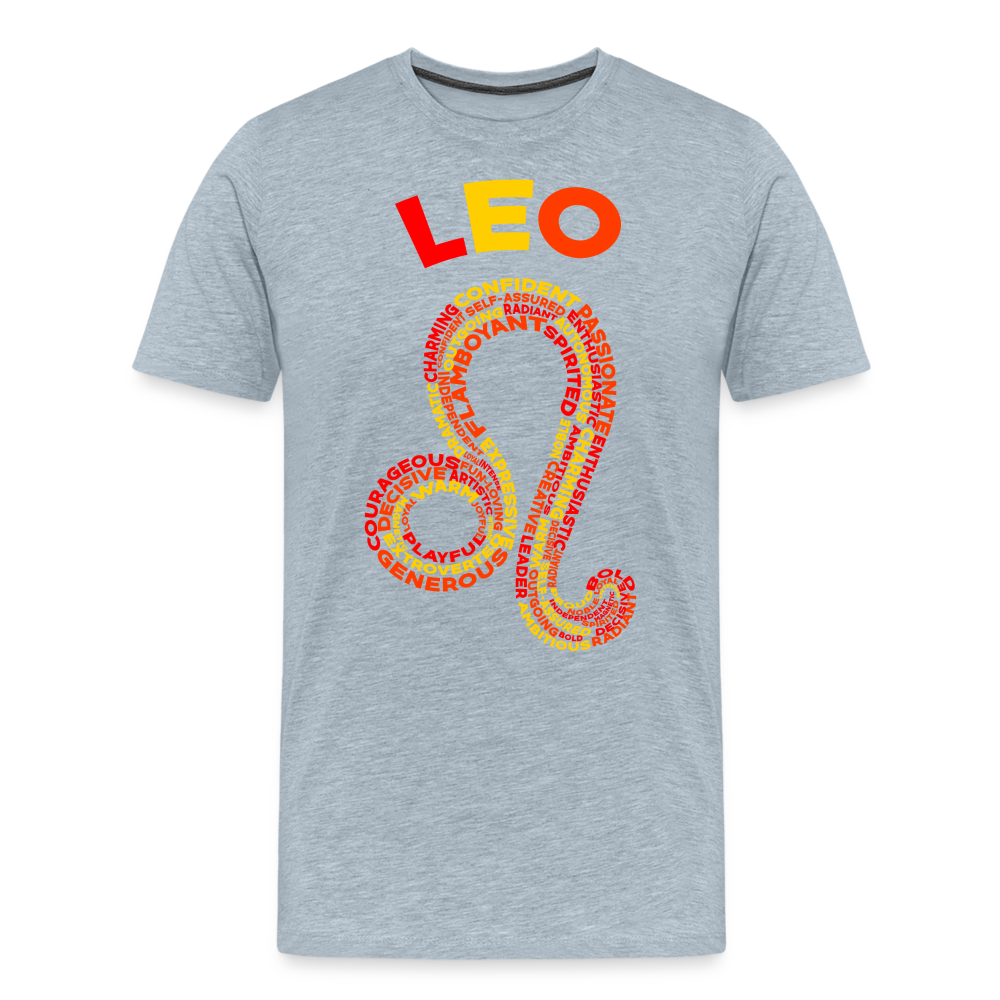 Men's Power Words Leo Premium T-Shirt - heather ice blue