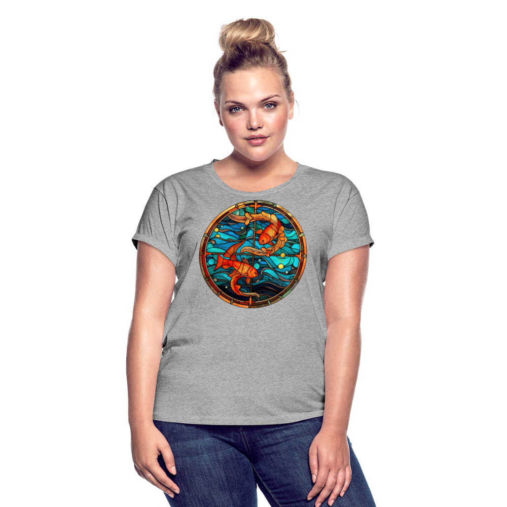 Women's Mosaic Pisces Relaxed Fit T-Shirt - heather gray