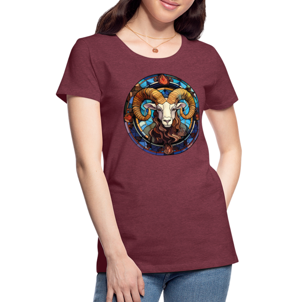 Women’s Mosaic Aries Premium T-Shirt - heather burgundy