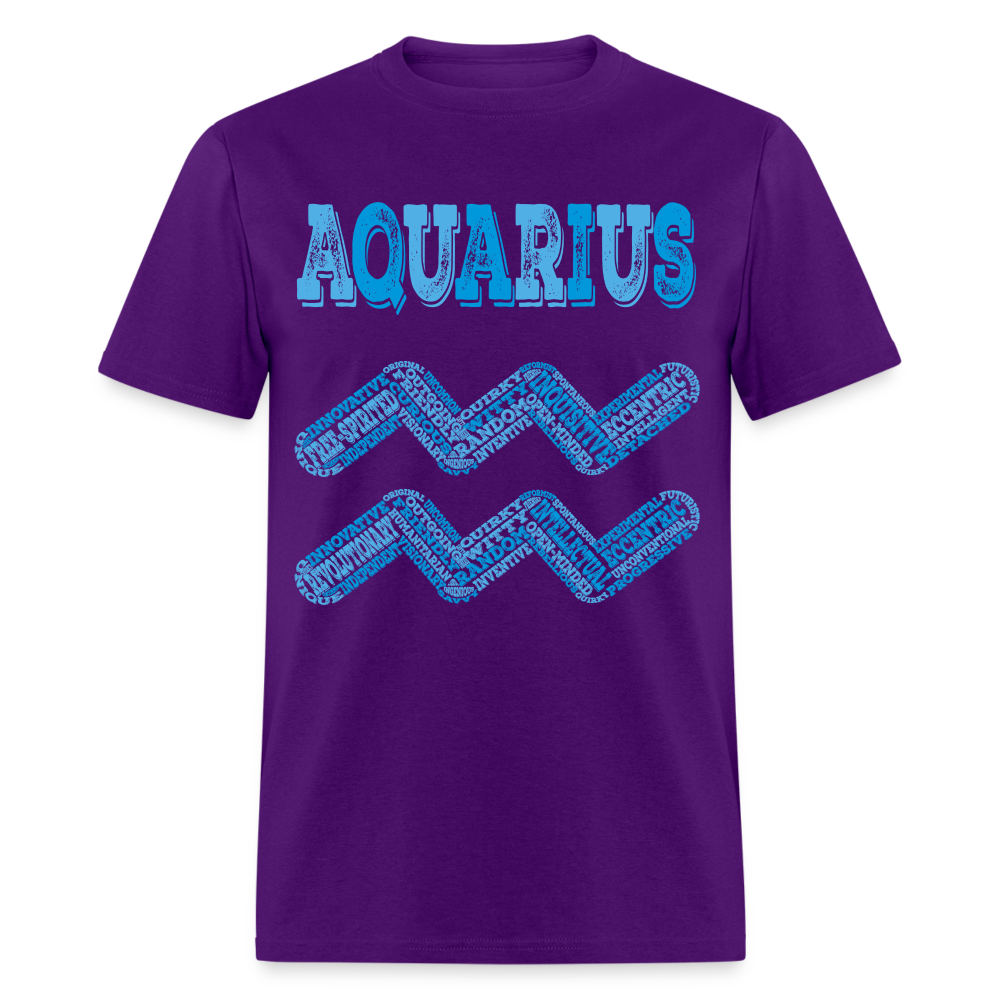 Men's Power Words Aquarius Classic T-Shirt - purple