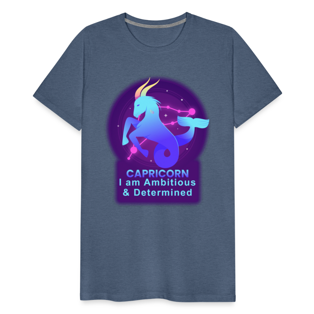 Men's Neon Capricorn Premium T-Shirt - heather blue