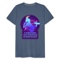 Thumbnail for Men's Neon Capricorn Premium T-Shirt - heather blue