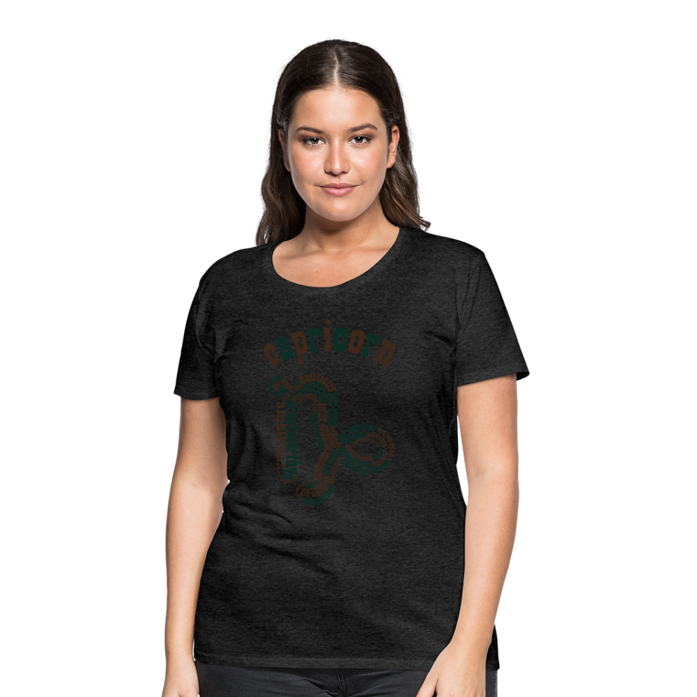 Women's Power Words Capricorn Premium T-Shirt - charcoal grey