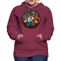 Thumbnail for Women’s Mosaic Gemini Premium Hoodie - burgundy