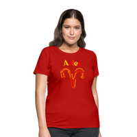 Thumbnail for Women's Power Words Aries T-Shirt - red