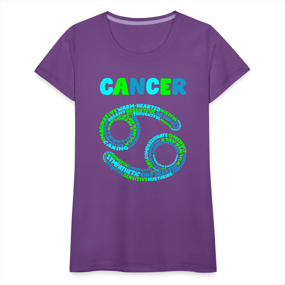 Women's Power Words Cancer Premium T-Shirt - purple