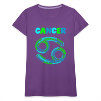 Thumbnail for Women's Power Words Cancer Premium T-Shirt - purple