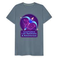 Thumbnail for Men's Neon Sagittarius Premium T-Shirt - steel blue