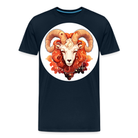 Thumbnail for Men's Symbol Aries Premium T-Shirt - deep navy