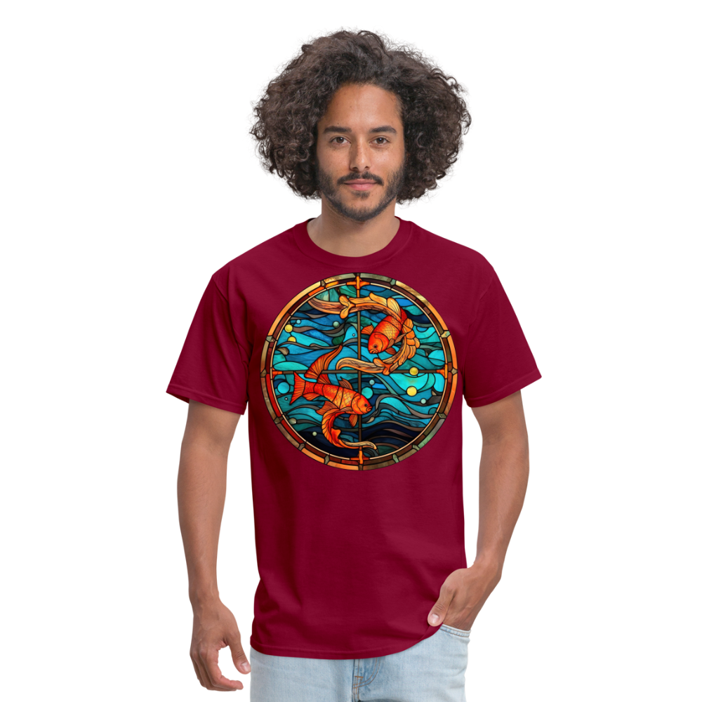 Men's Mosaic Pisces Classic T-Shirt - burgundy