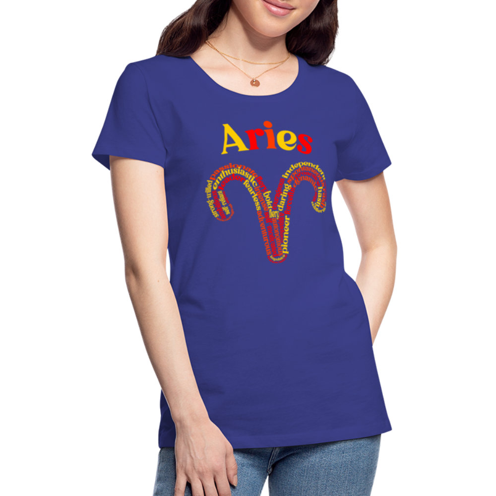 Women's Power Words Aries Premium T-Shirt - royal blue