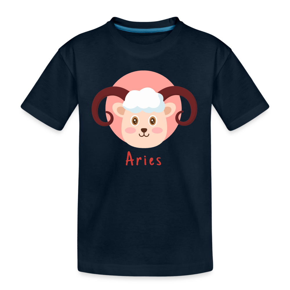 Kid’s Astro Toon Aries Premium Organic T-Shirt - deep navy