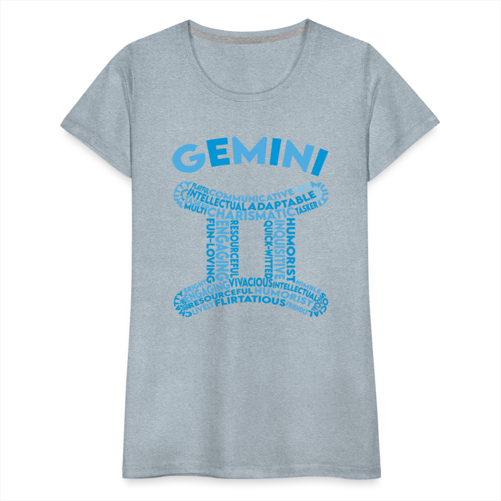 Women's Power Words Gemini Premium T-Shirt - heather ice blue