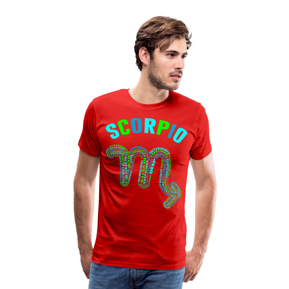 Men's Power Words Scorpio Premium T-Shirt - red