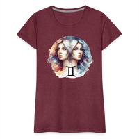 Thumbnail for Women’s Mythical Gemini Premium T-Shirt - heather burgundy