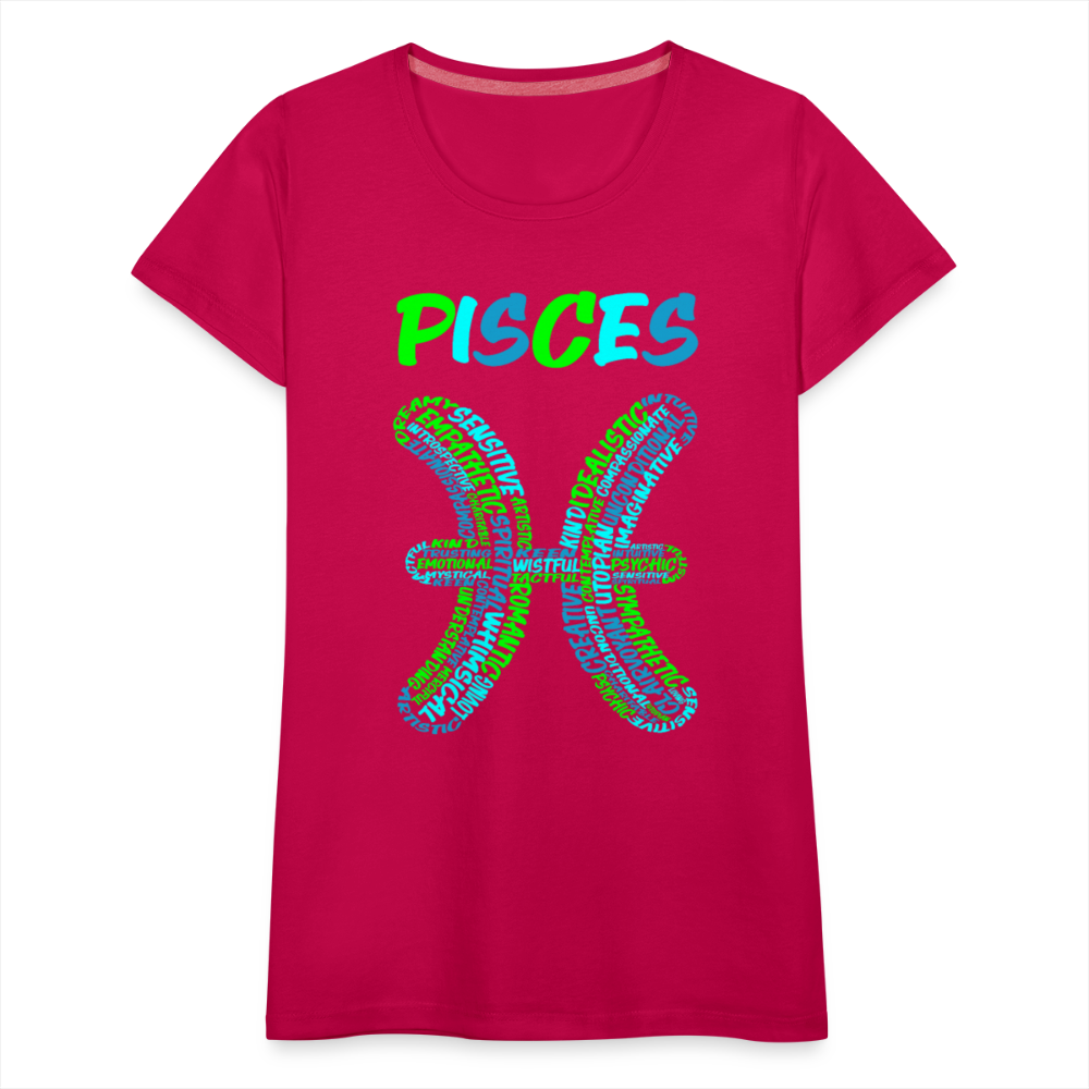 Women's Power Words Pisces Premium T-Shirt - dark pink