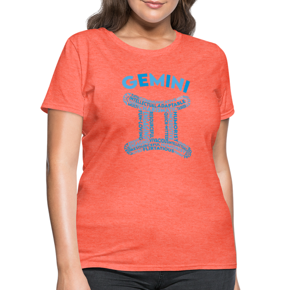 Women's Power Words Gemini T-Shirt - heather coral