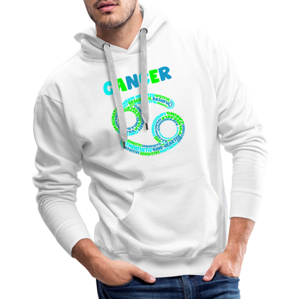 Men's Power Words Cancer Premium Hoodie - white