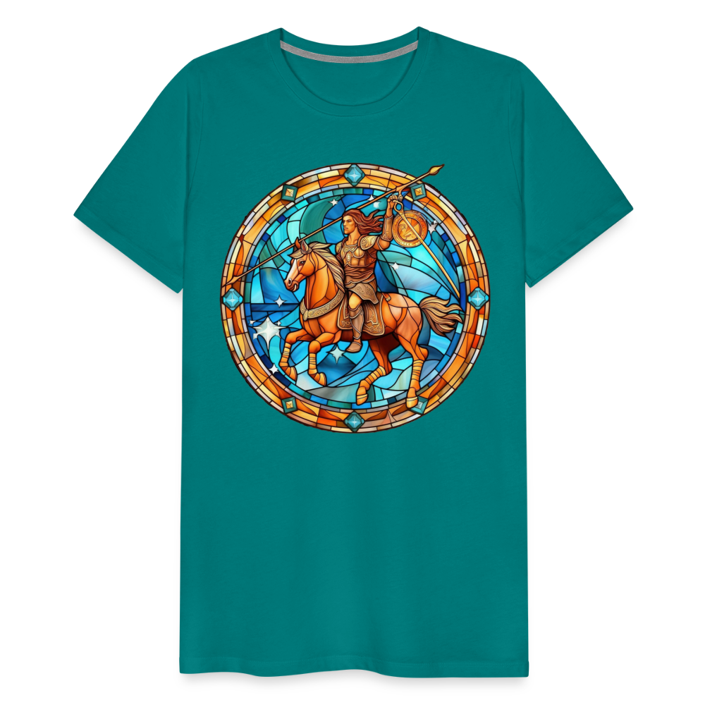 Men's Mosaic Sagittarius Premium T-Shirt - teal