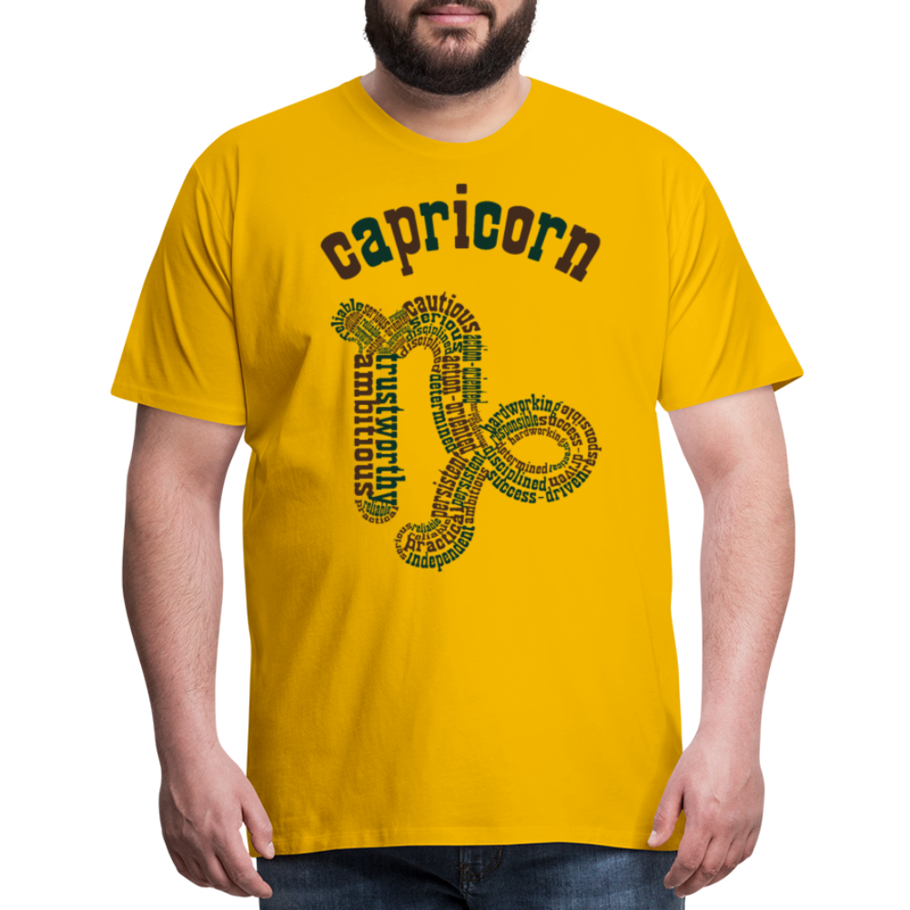 Men's Power Words Capricorn Premium T-Shirt - sun yellow