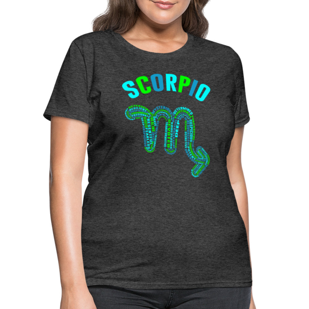 Women's Power Words Scorpio T-Shirt - heather black