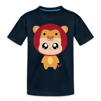 Thumbnail for Kid’s Bobbly Leo Premium Organic T-Shirt - deep navy