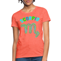 Thumbnail for Women's Power Words Scorpio T-Shirt - heather coral