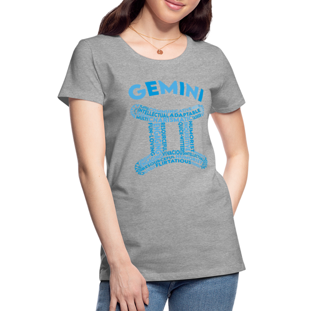 Women's Power Words Gemini Premium T-Shirt - heather gray