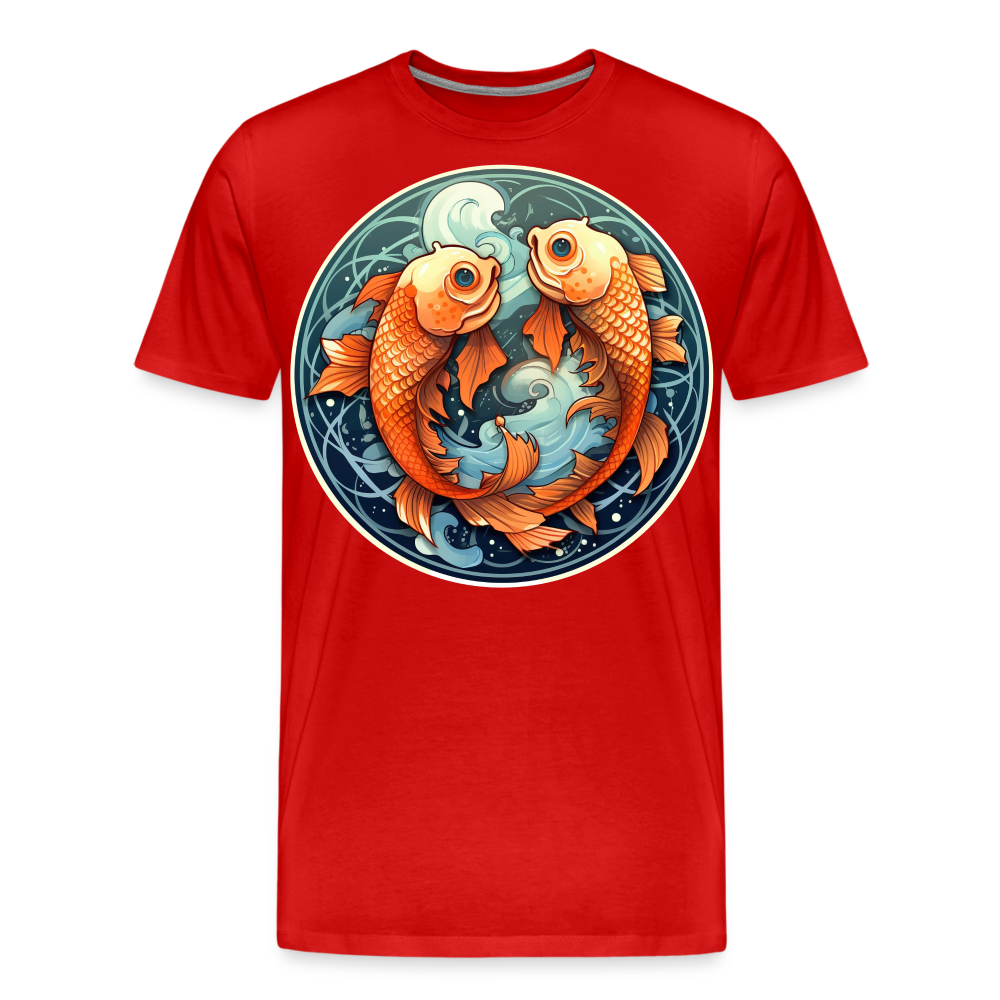 Men's Symbol Pisces Premium T-Shirt - red