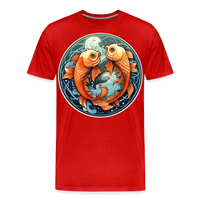 Thumbnail for Men's Symbol Pisces Premium T-Shirt - red