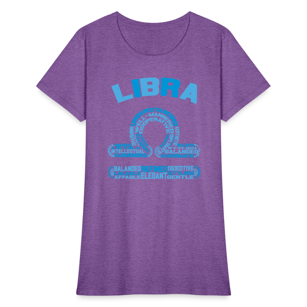 Women's Power Words Libra T-Shirt - purple heather