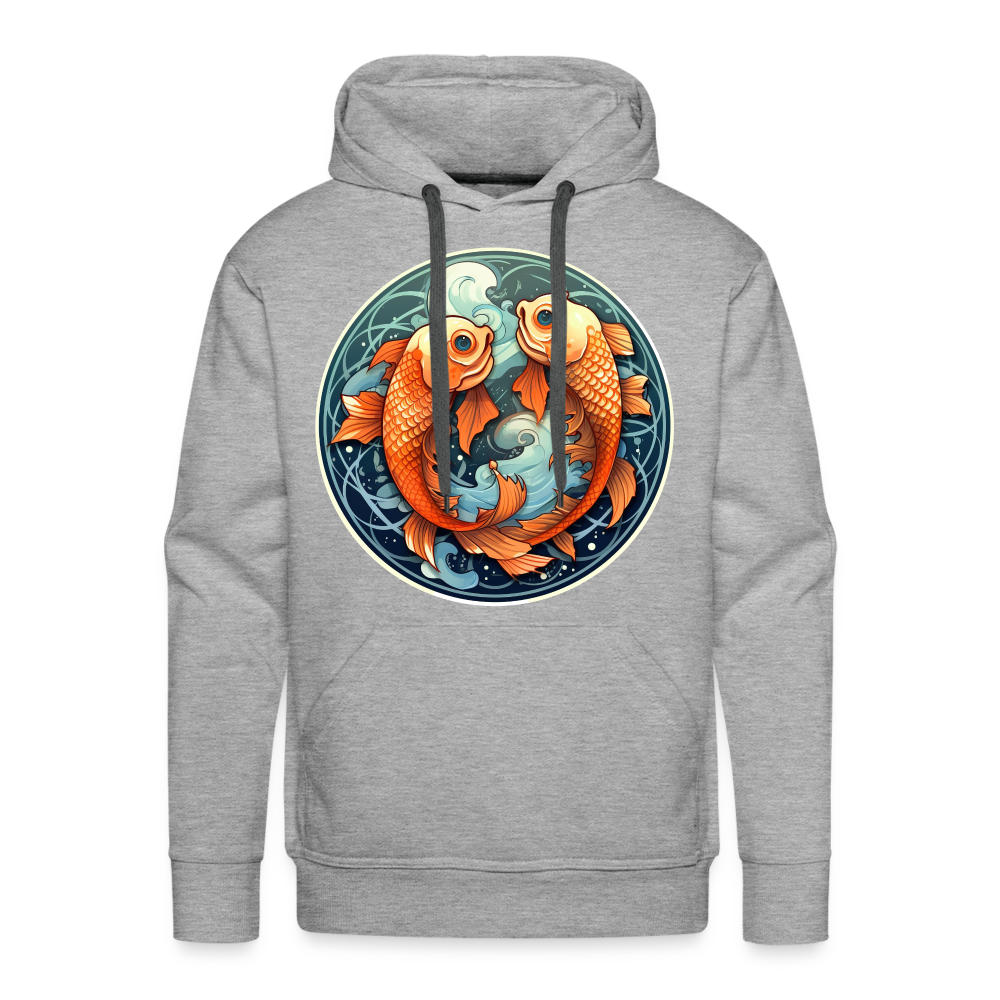 Men’s Symbol Pisces Premium Hoodie - heather grey