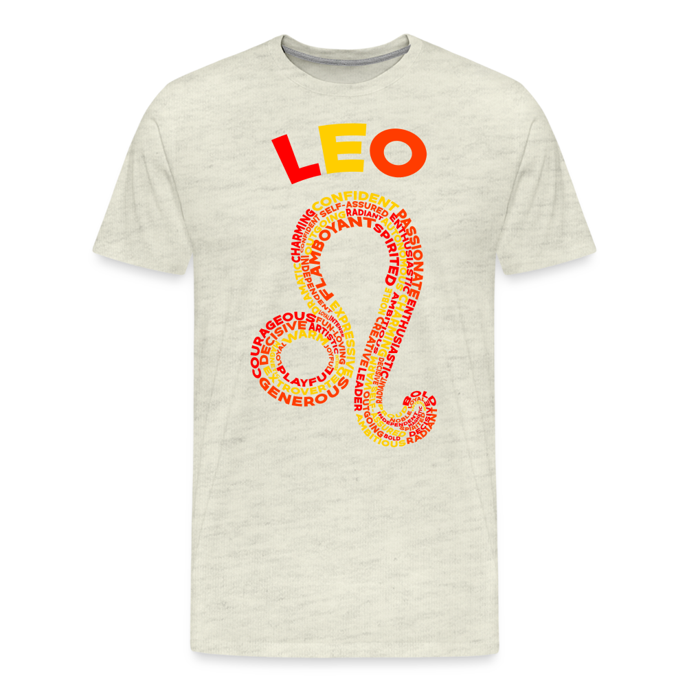 Men's Power Words Leo Premium T-Shirt - heather oatmeal