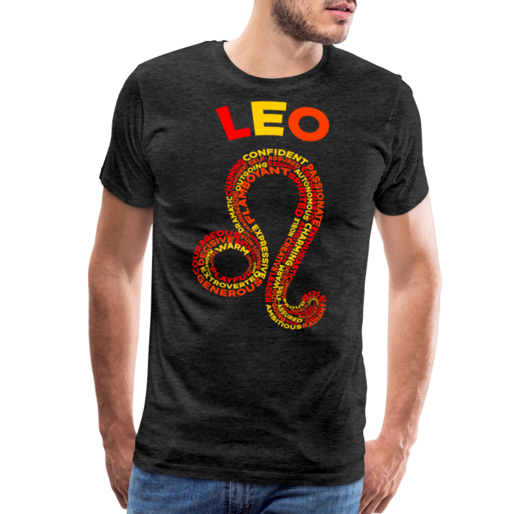 Men's Power Words Leo Premium T-Shirt - charcoal grey