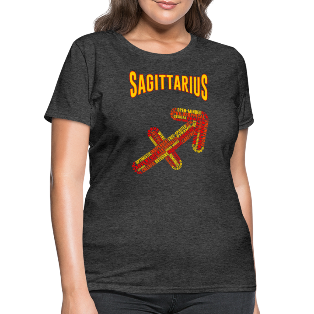 Women's Power Words Sagittarius T-Shirt - heather black