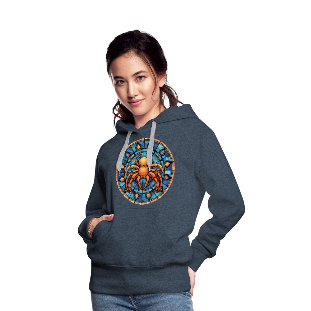 Women’s Mosaic Cancer Premium Hoodie - heather denim