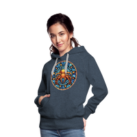 Thumbnail for Women’s Mosaic Cancer Premium Hoodie - heather denim