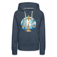 Thumbnail for Women’s Mythical Libra Premium Hoodie - heather denim