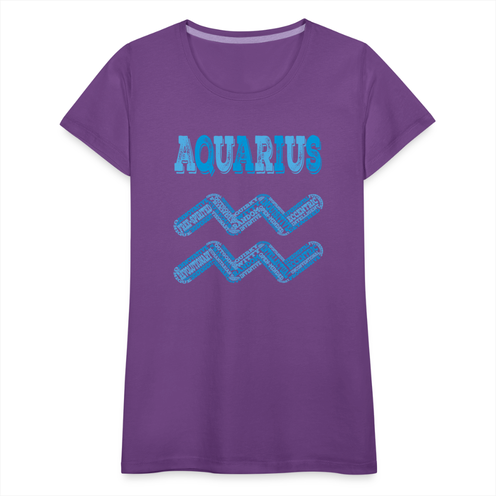 Women's Power Words Aquarius Premium T-Shirt - purple